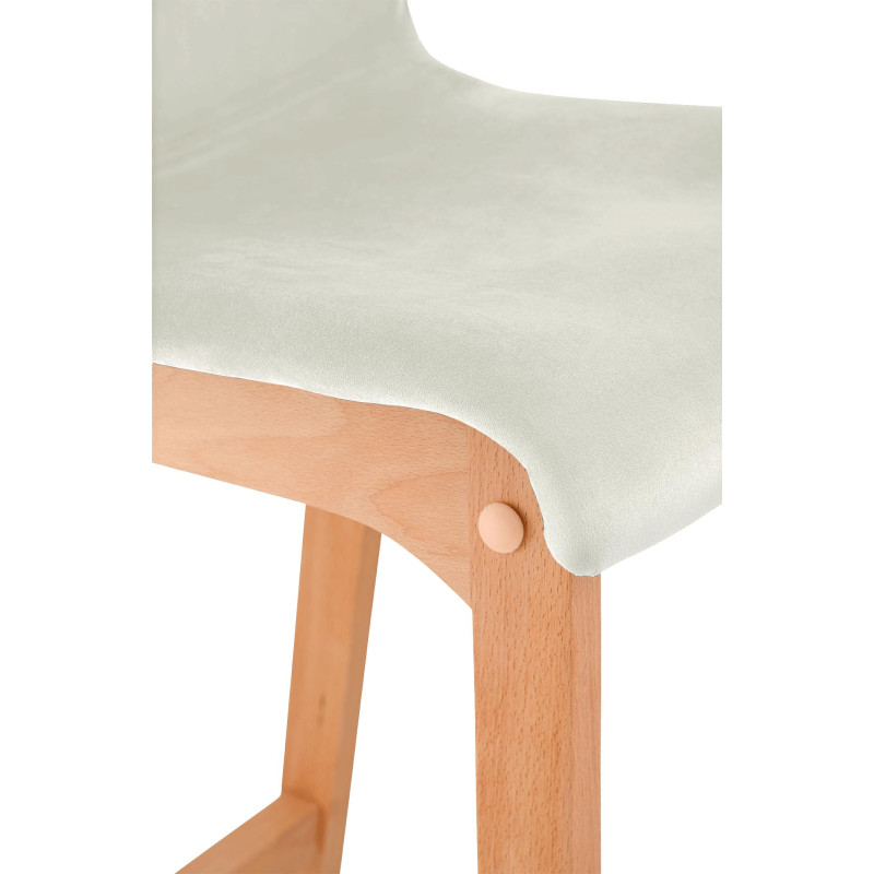 Tabouret de bar en velours Hoover Natura crème