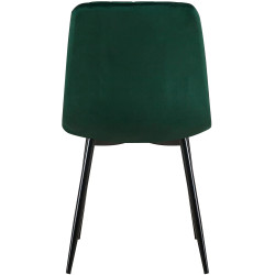 Ensemble de 4 chaises en velours vert Dijon