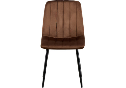 Ensemble de 4 chaises Dijon en velours marron