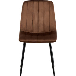 Insieme di 4 sedie Dijon in velluto marrone