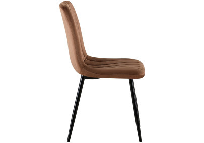Ensemble de 4 chaises Dijon en velours marron