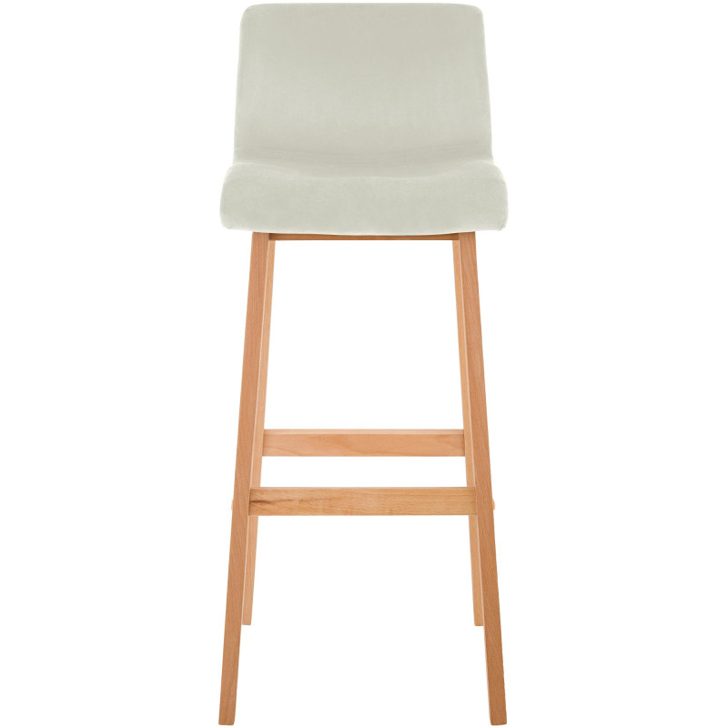 Tabouret de bar Hoover en velours Natura crème