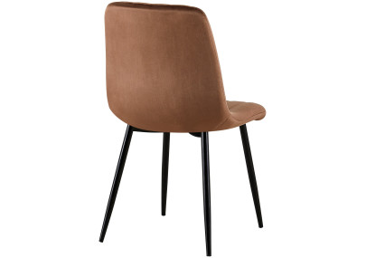 Ensemble de 4 chaises Dijon en velours marron