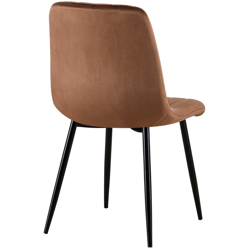 Insieme di 4 sedie Dijon in velluto marrone