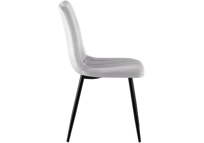 Ensemble de 4 chaises en velours gris Dijon