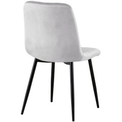 Insieme di 4 sedie in velluto grigio Dijon