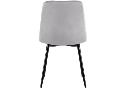 Ensemble de 4 chaises en velours gris Dijon