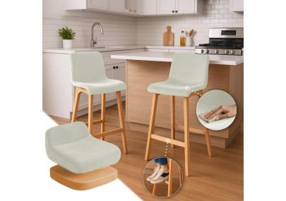 Tabouret de bar Hoover Velvet Natura Crème