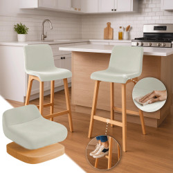 Tabouret de bar en velours Hoover Natura crème