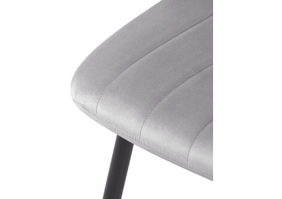 Ensemble de 4 chaises en velours gris Dijon
