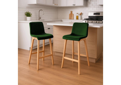 Tabouret de bar Hoover Velvet Natura vert