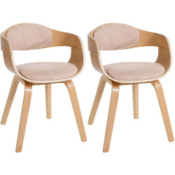 Ensemble de 2 chaises Kingston en tissu naturel/crème