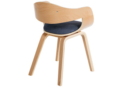 Conjunto de 2 sillas Kingston, tela natural/azul