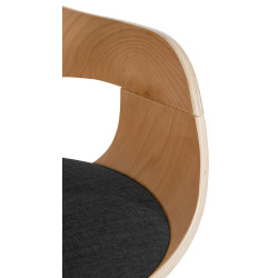 Ensemble de 2 chaises Kingston, tissu naturel/gris foncé