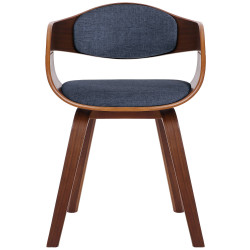 Coppia di sedie Kingston, tessuto noce/blu