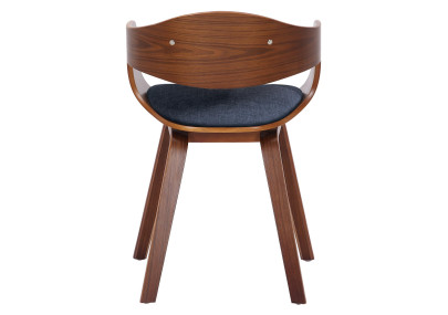 Ensemble de 2 chaises Kingston, tissu noyer/bleu