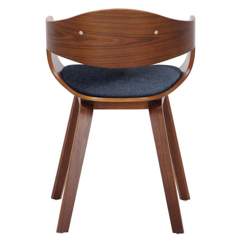 Coppia di sedie Kingston, tessuto noce/blu