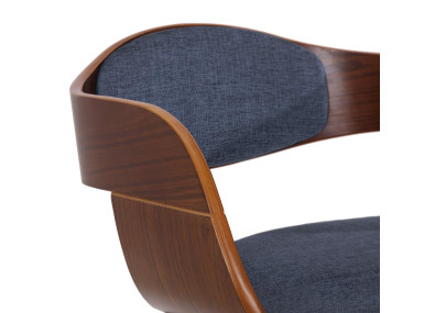 Ensemble de 2 chaises Kingston, tissu noyer/bleu