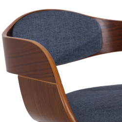 Coppia di sedie Kingston, tessuto noce/blu