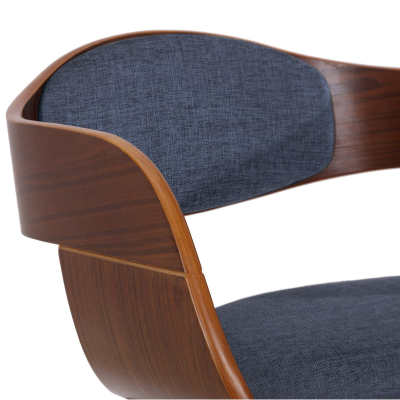 Coppia di sedie Kingston, tessuto noce/blu