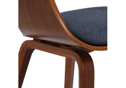 Ensemble de 2 chaises Kingston, tissu noyer/bleu