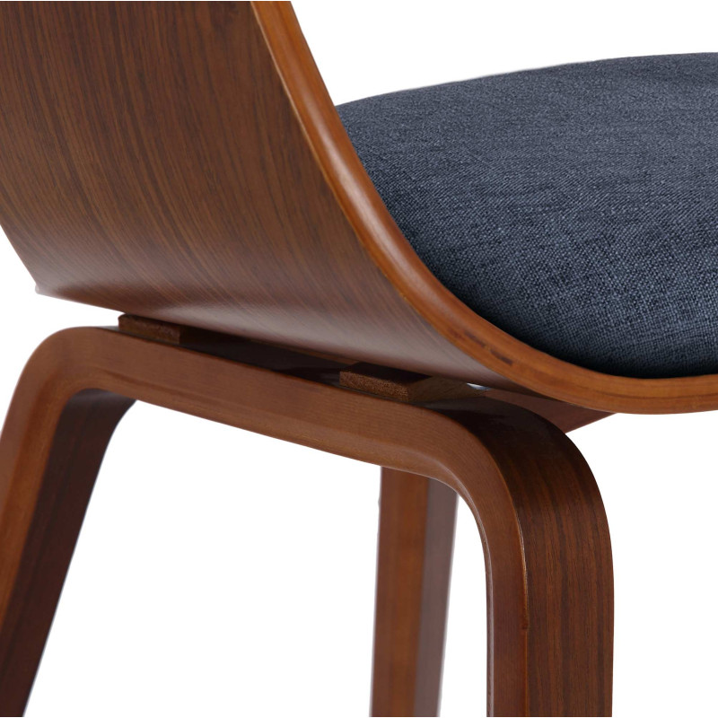 Coppia di sedie Kingston, tessuto noce/blu