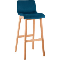 Tabouret de bar Hoover en velours Natura bleu