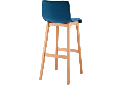 Tabouret de bar en velours Hoover, bleu Natura