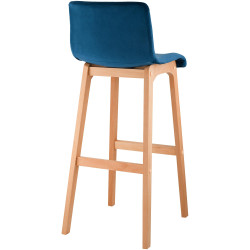 Tabouret de bar en velours Hoover, bleu Natura