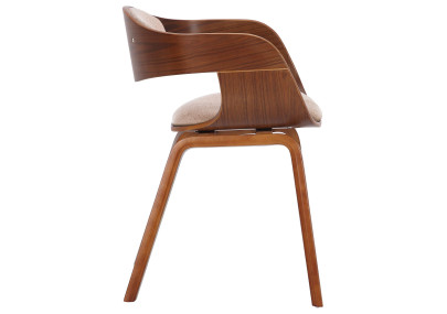 Ensemble de 2 chaises Kingston, tissu noyer/crème