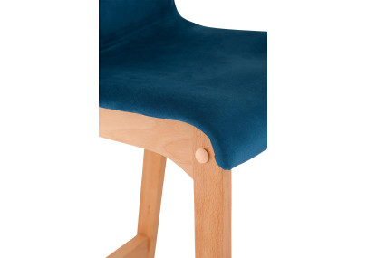 Tabouret de bar en velours Hoover, bleu Natura
