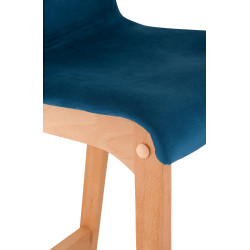 Tabouret de bar en velours Hoover, bleu Natura