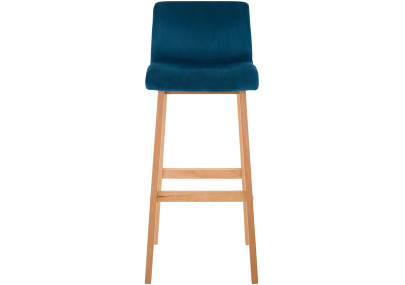Tabouret de bar Hoover Velvet Natura Bleu