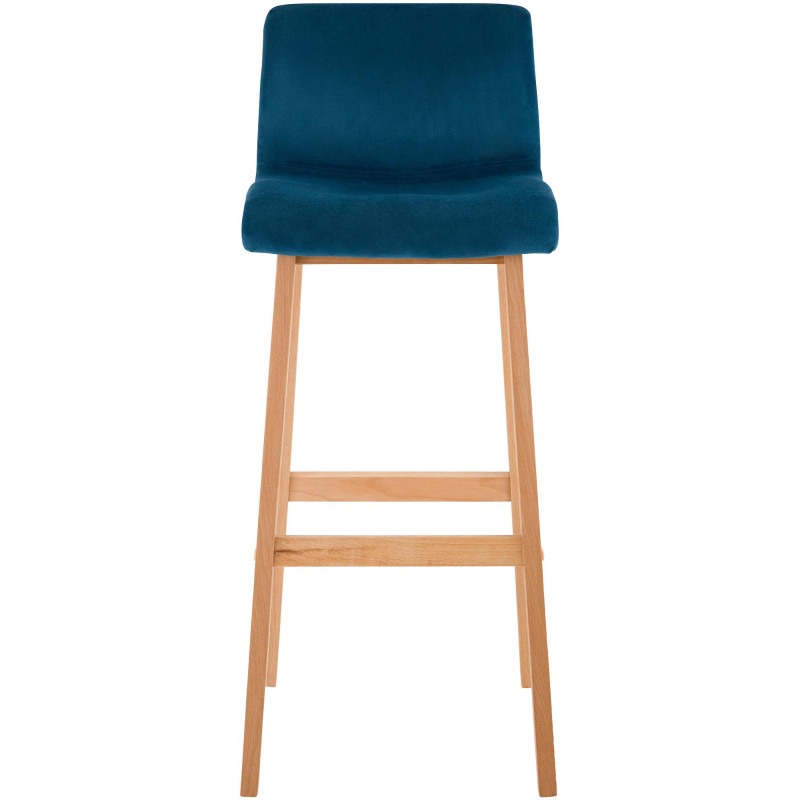 Tabouret de bar en velours Hoover, bleu Natura