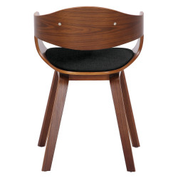 Ensemble de 2 chaises Kingston, tissu noyer/noir