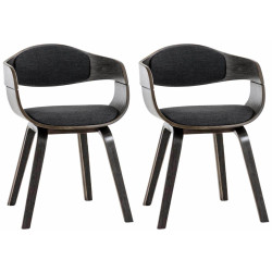 Conjunto de 2 sillas Kingston, tela gris/gris oscuro
