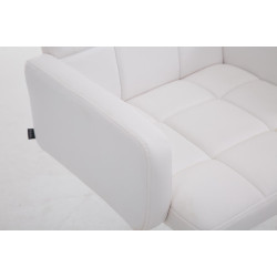 Sgabello Los Angeles in similpelle bianco,cromo