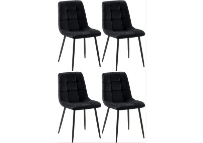 Ensemble de 4 chaises de salle à manger Antibes noires