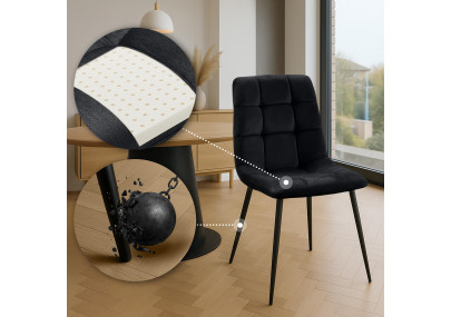 Ensemble de 4 chaises de salle à manger Antibes noires