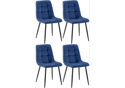 Ensemble de 4 chaises de salle à manger bleu Antibes