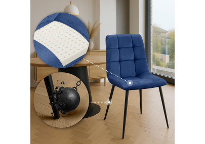 Conjunto de 4 cadeiras de sala de jantar azuis Antibes