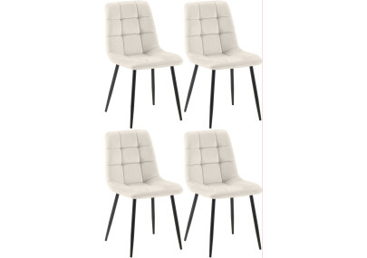 Ensemble de 4 chaises de salle à manger Antibes blanc crème