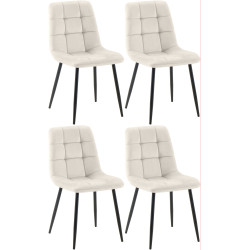 Conjunto de 4 sillas de comedor Antibes blanco crema