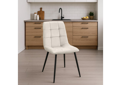 Ensemble de 4 chaises de salle à manger Antibes blanc crème