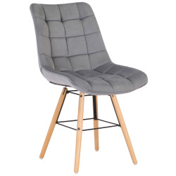 Fauteuil Leni, velours gris