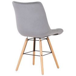 Fauteuil Leni, velours gris