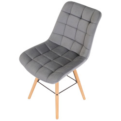 Fauteuil Leni, velours gris