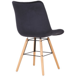 Fauteuil Leni, velours, noir