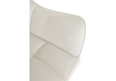 Sedia da sala da pranzo sospesa, velluto, nero e crema