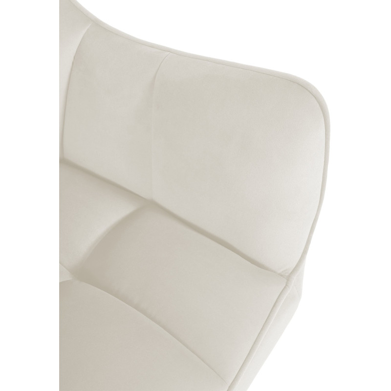 Silla de comedor colgante, terciopelo, negro y crema